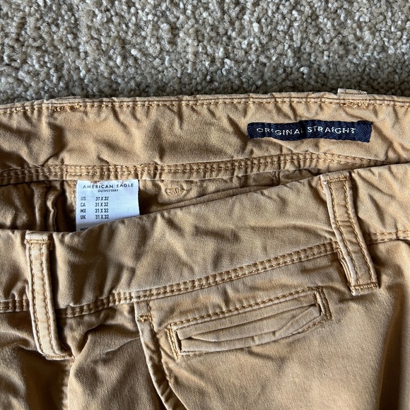 American Eagle Mens 31Wx32L Original Straight Tan Khaki Pants - Picture 5 of 9